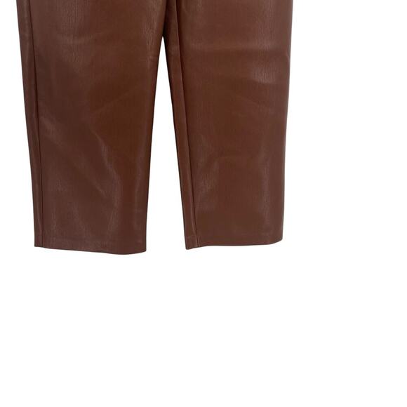 Aritzia Wilfred The Melina Pants Cropped Vegan Leather Cognac Brown Size 00 - Picture 7 of 13